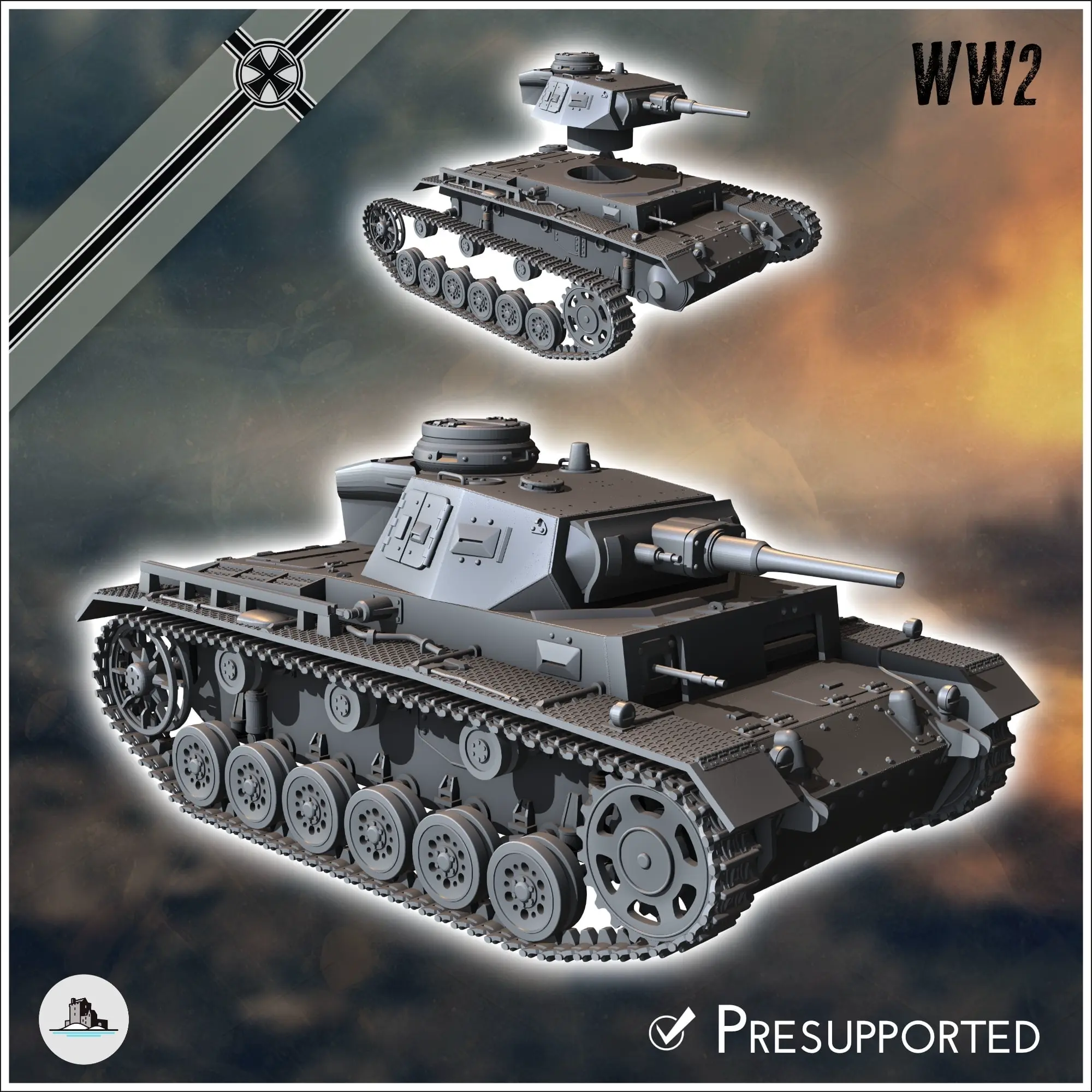 Deutsche WW2 Fahrzeuge Pack Nr. 3 (Panzer III und Varianten) - w