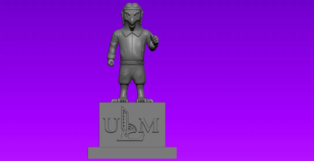 MONROE'DAKİ LOUISIANA ÜNİVERSİTESİ MASKOT HEYKELİ - 3 BOYUTLU MODEL P