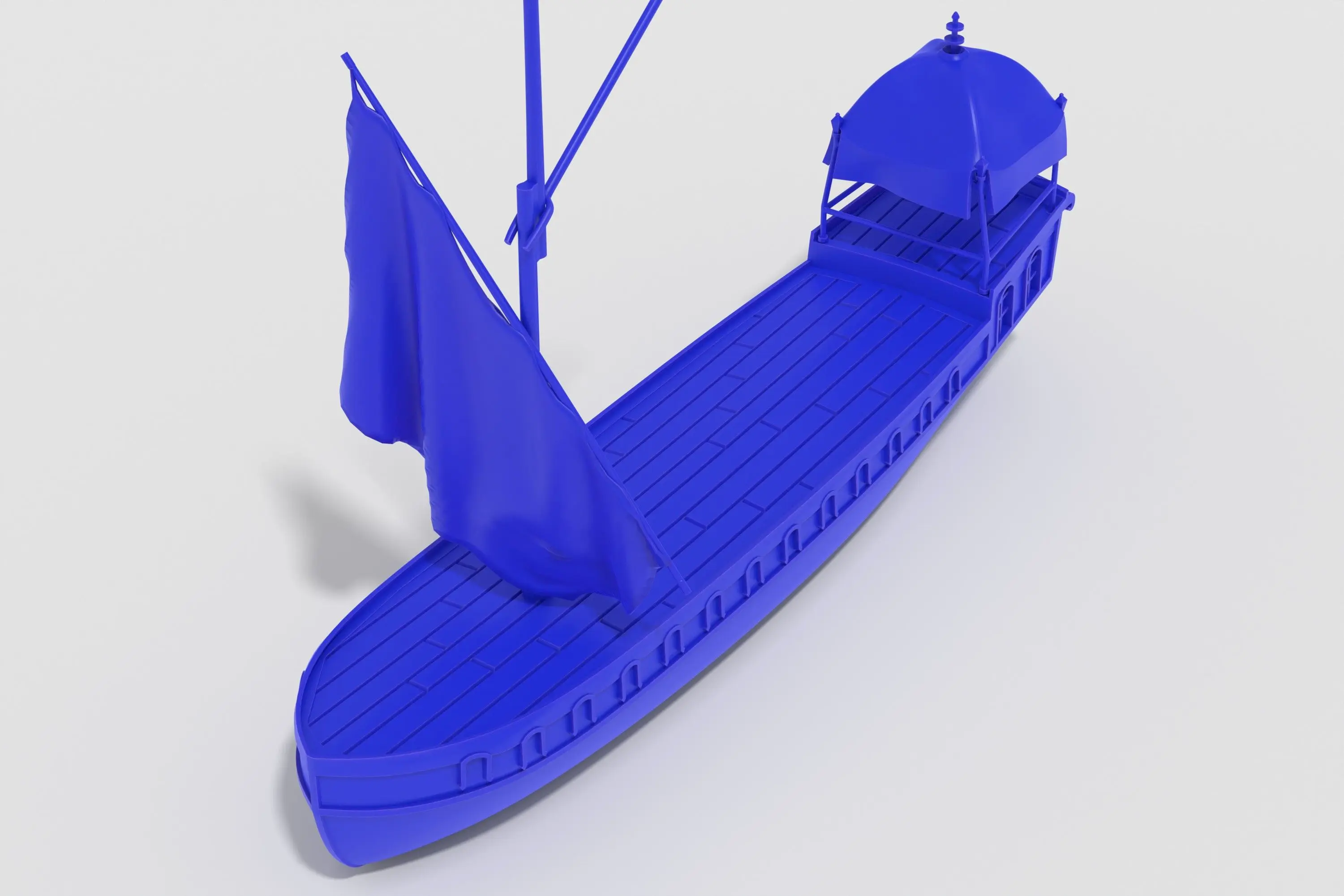 Винтажная голландская речная баржа 3d печать - два корпуса