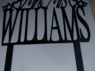 Mr & Mrs Williams cake topper