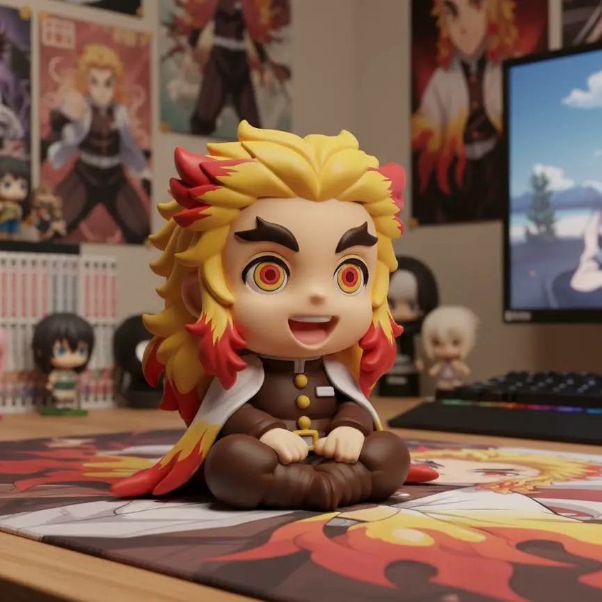 Characters & CreaturesSTL 다운로드 -Kyojuro Rengoku CHibi - Kimetsu no ...