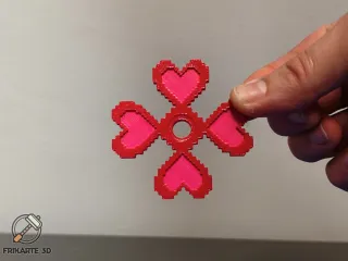 ❤️ Pixel Heart Multi Spinner – Bearing-Free 3D Printable Fid