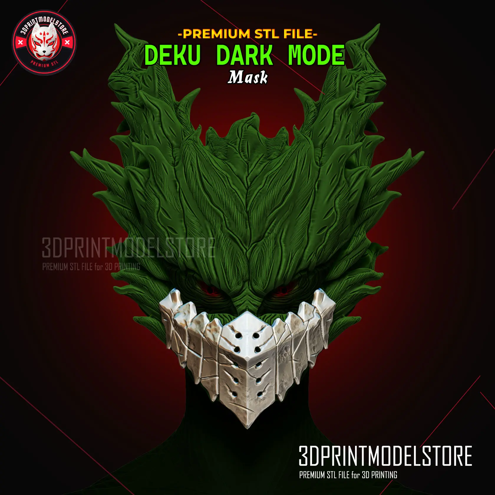 Máscara Deku Dark Mode - My Hero Academia Dark Deku Cosplay
