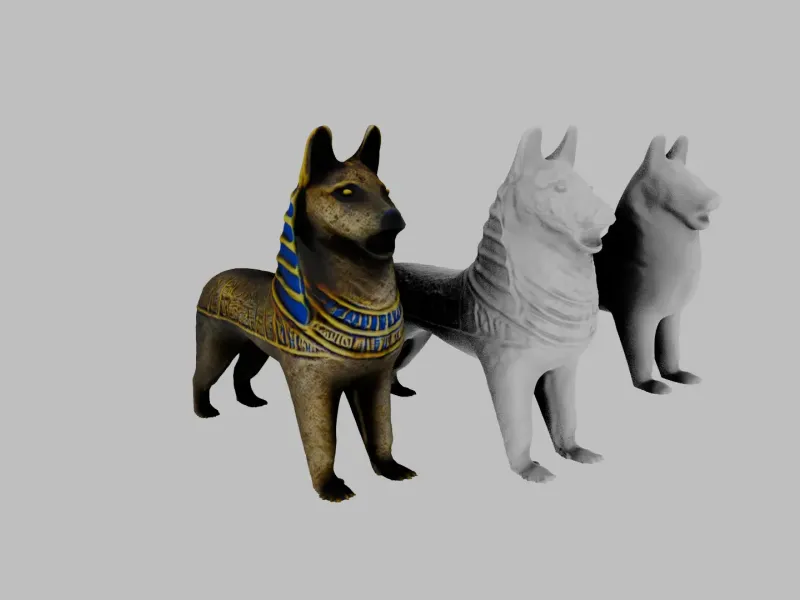 Doge egiptean statuie zeu