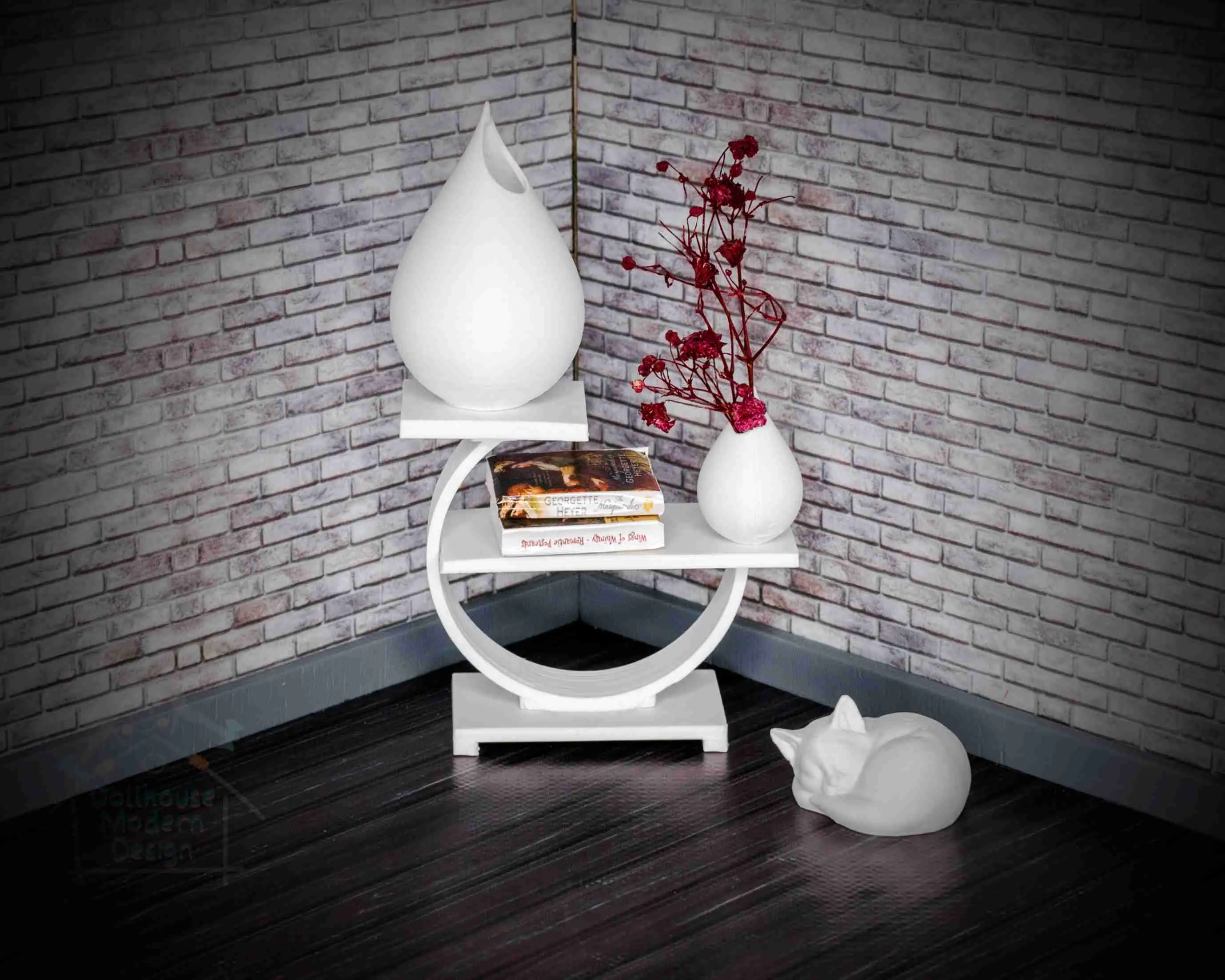Miniature furniture - 1:12 Scale Two-Tier Side Table