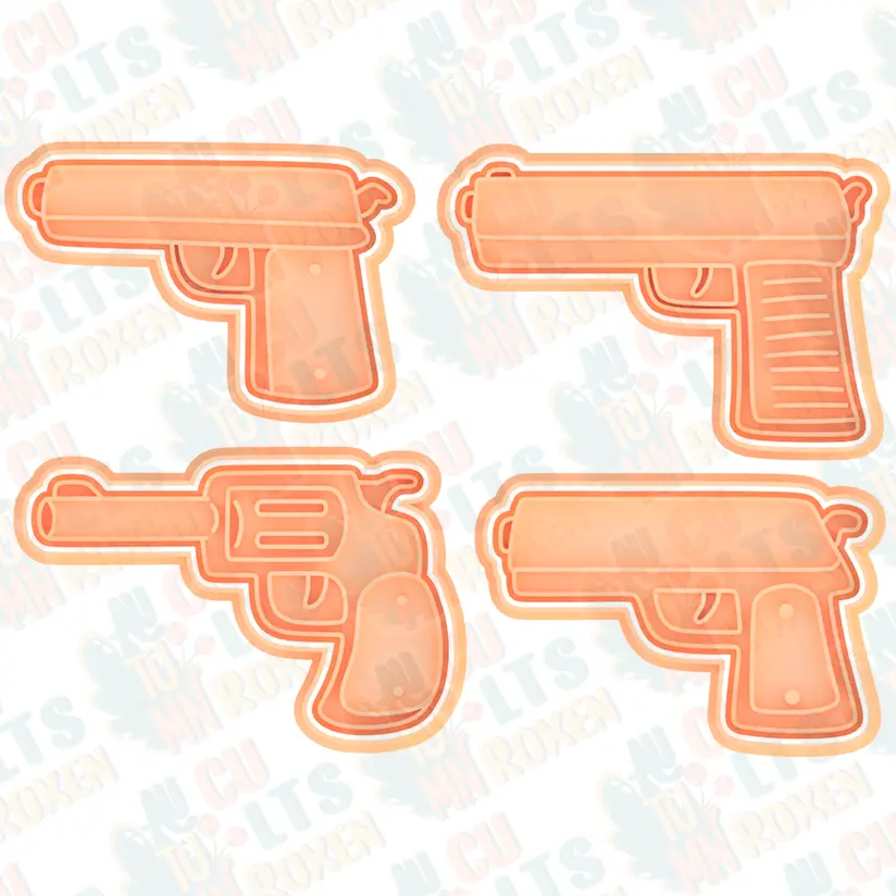 Home Decorations & Ornaments STL Download - Guns cookie cutter set of ...