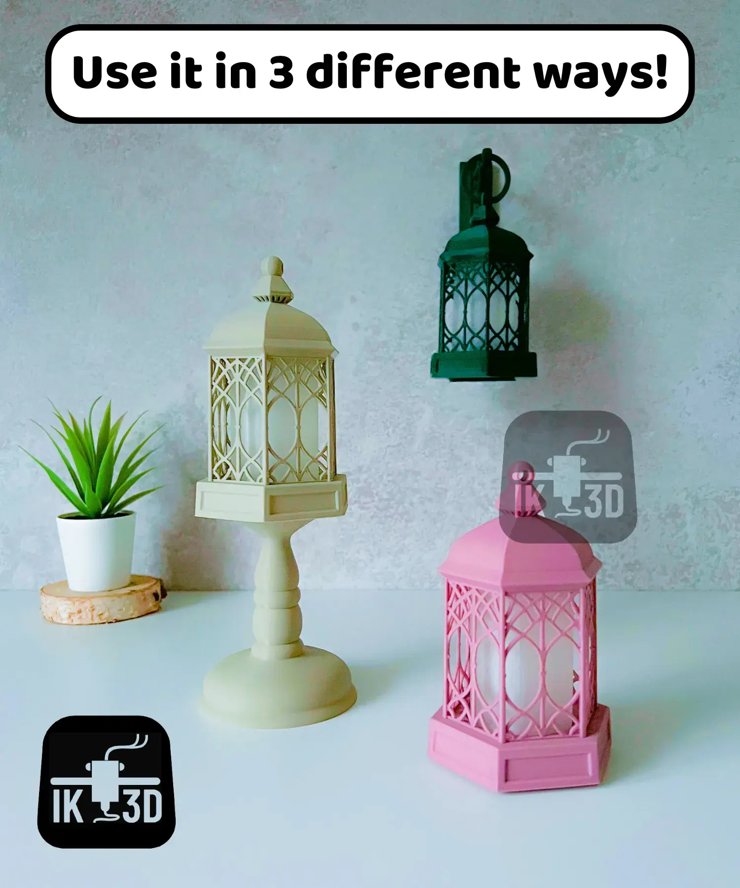 Vintage Lantern Candle Holder Set / No Supports