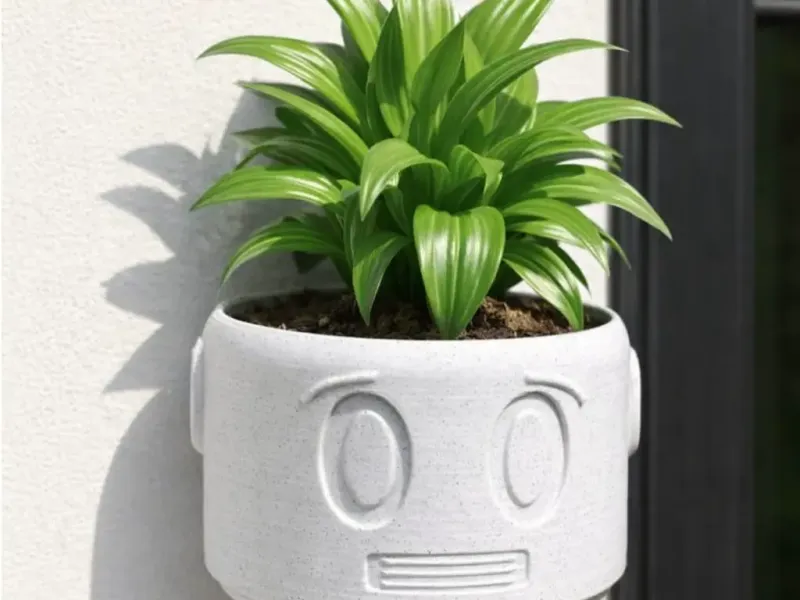 Robot Head Wall Planter