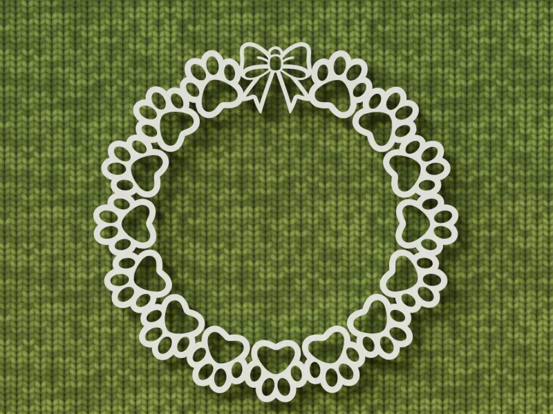 Christmas paw wreath - ornament