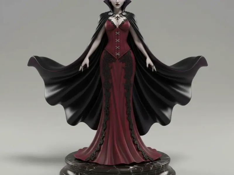 Crimson Night Empress – Gothic Vampire Queen 3D Figurine