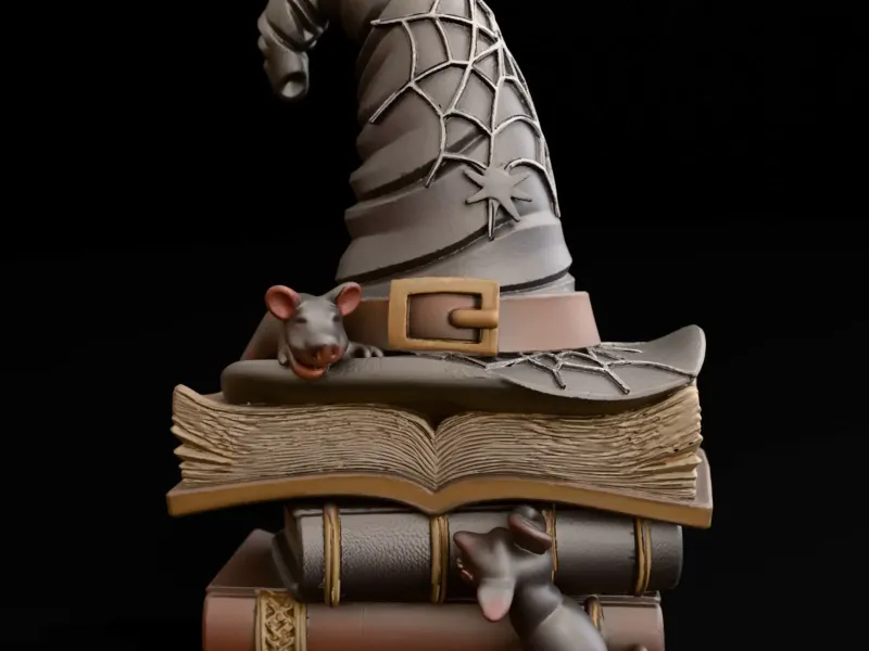 Books and witch hat Decoration