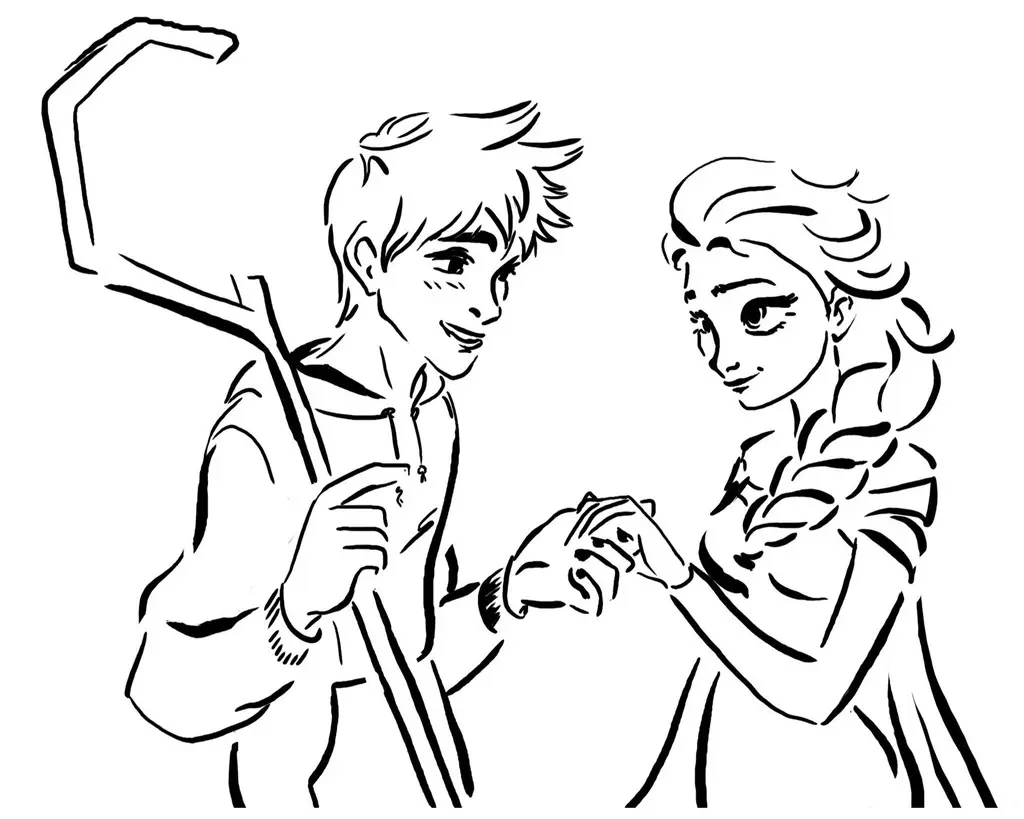 Jack frost and Elsa stencil