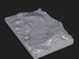 Mountain Lake Valley Terrain Tile – 3D Printable STL-3
