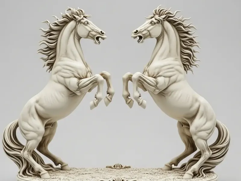 Cavalos em disputa,/decoração de mesa/ casa e escritório 