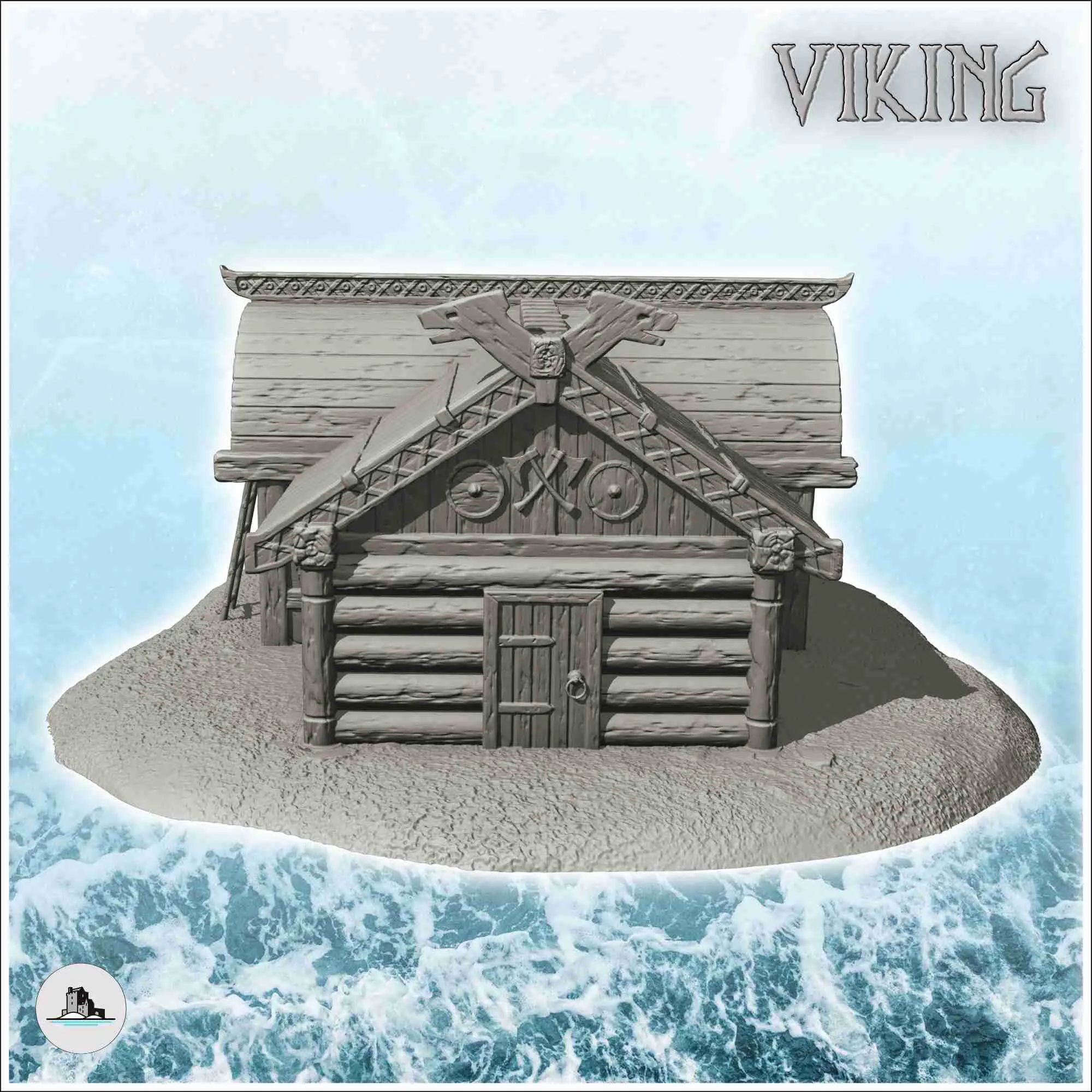 Wooden Viking warehouse with canopy and accessories (2)