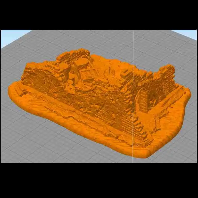 Desert ruins with weapons cache - miniatures scenery modern
