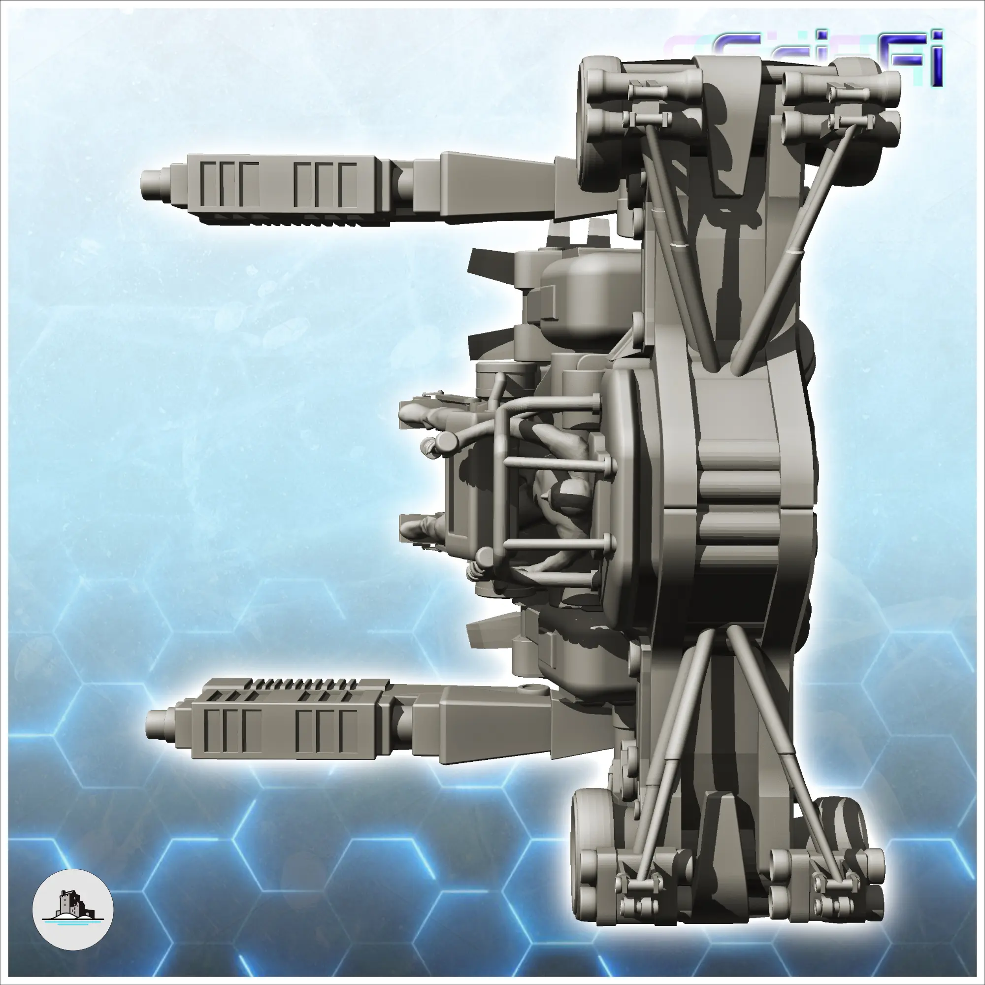 Isarus combat robot (1) - miniatures warhammer mini RPG scen