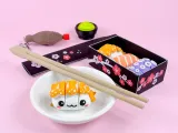 Cute Flexi Sushi Nigiri Shrimp, Fun Keychain Toy-1
