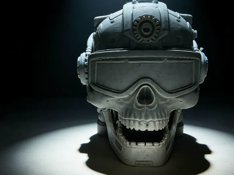 Porta-canetas Caveira Cyberpunk