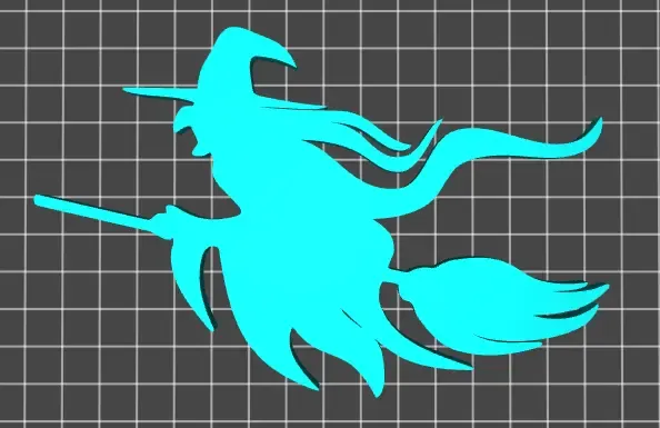 Witch on Broomstick Silhouette