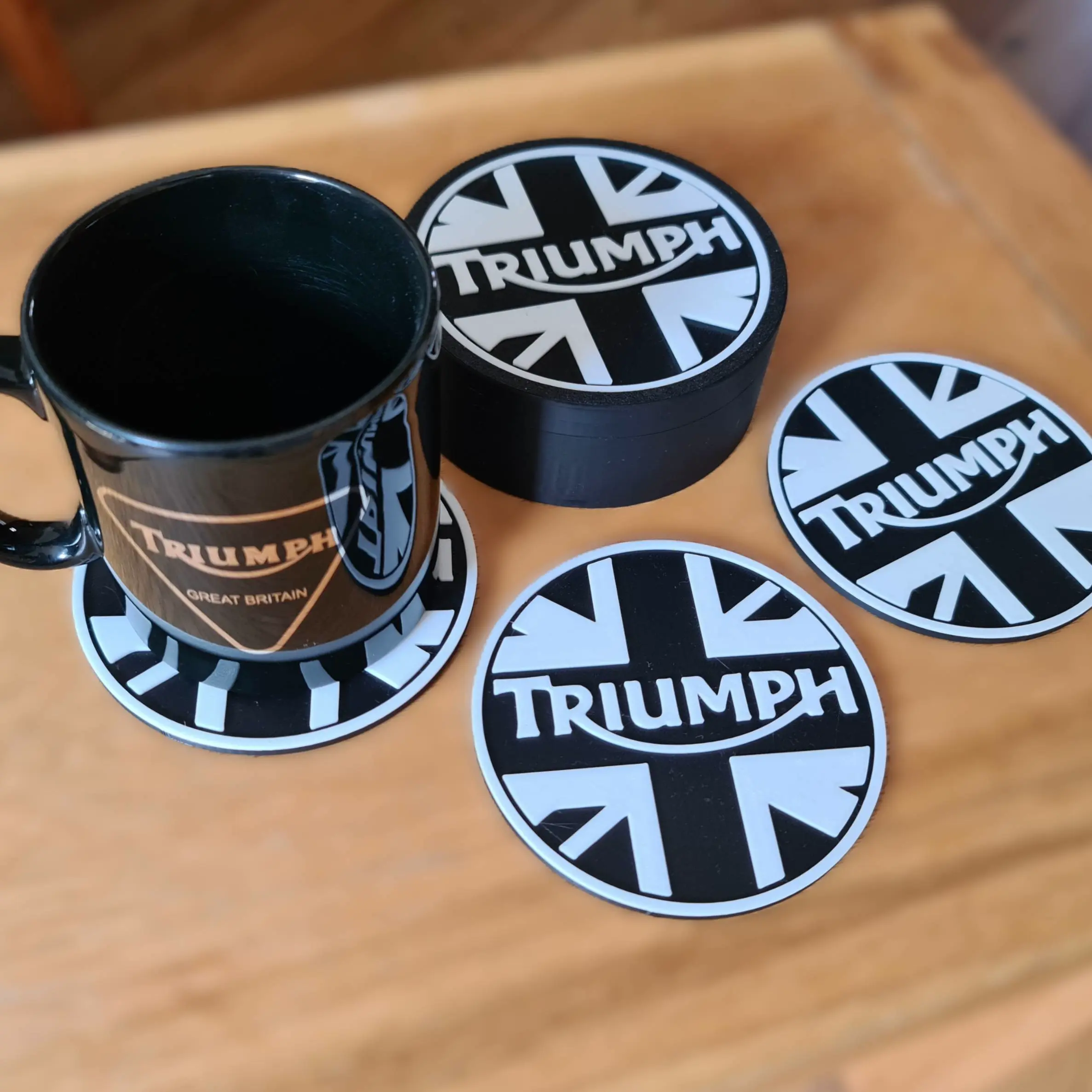Easy Print Any Printer Triumph Mug Coaster and Storage Set