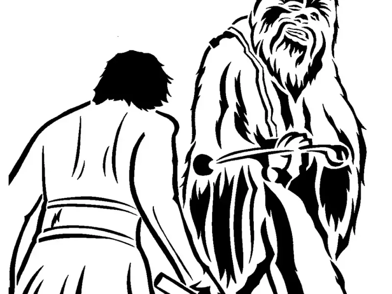 Șablon Chewbacca și Kylo