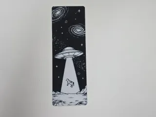 Alien Abduction UFO Cow Bookmark