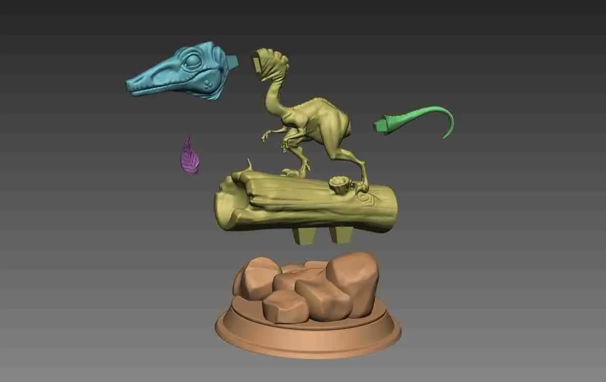 Modello di stampa 3D del dinosauro stilizzato Compsognathus