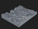 Mountain Terrain Relief Tile – Topographic Landscape STL-2
