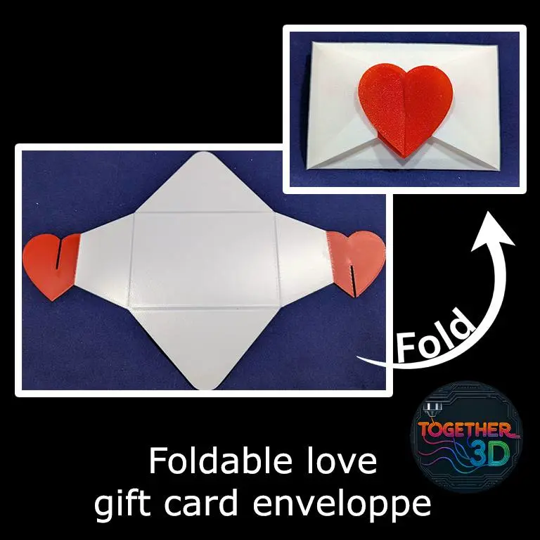 Foldable love gift card envelope