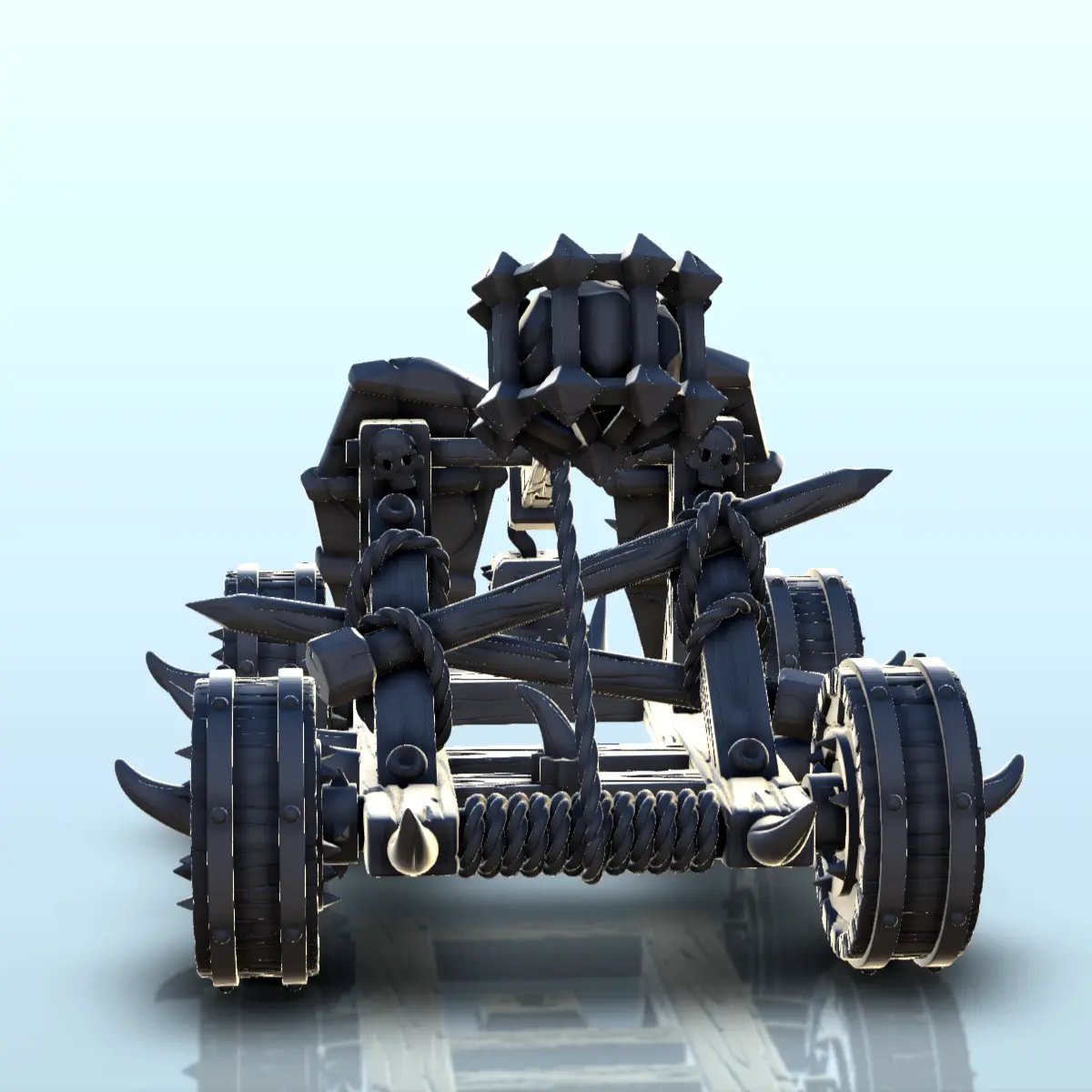 Catapulta del caos fantasy con scudi chiodati (2) - miniature