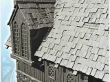 Medieval tavern with large entrance staircase and tiled roof-6
