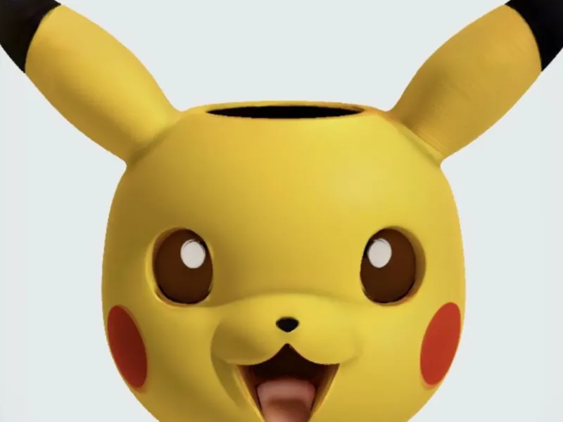 Pokemon Pikachu Head Pot Cute 3D Print Model for Planter