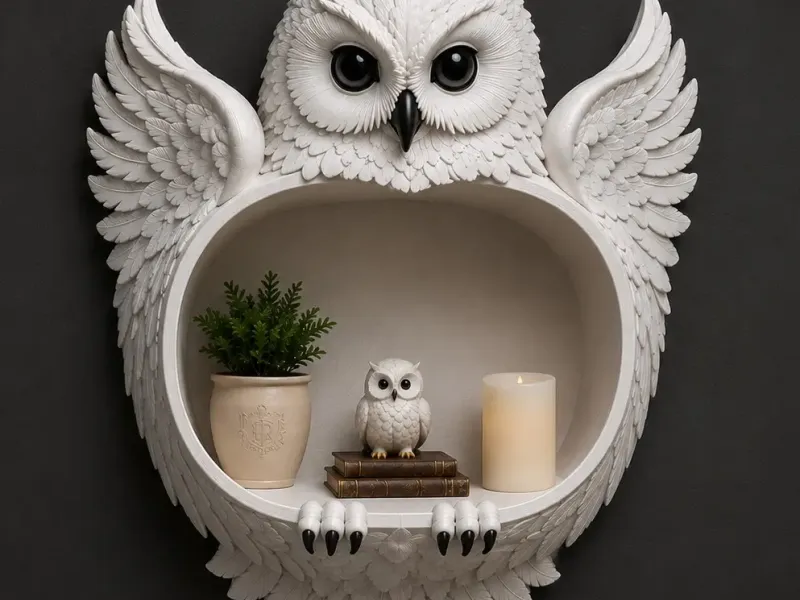Estantería de Pared Lechuza Blanca STL