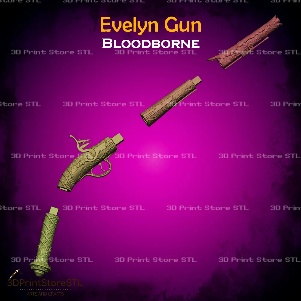 Evelyn Gun Cosplay Bloodborne - Archivo STL