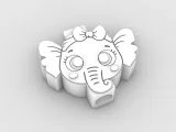 Straw Topper Little elephant with a bow-2