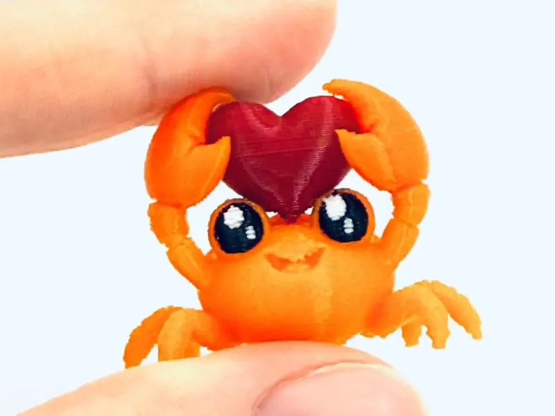 Valentines day crab tiny with heart decor