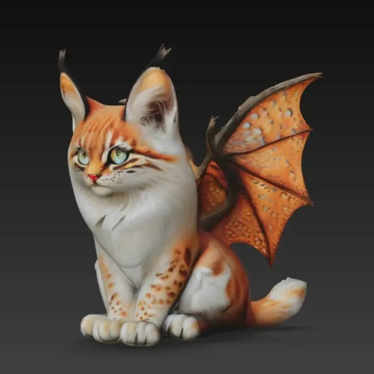 lynx with wings. halloween