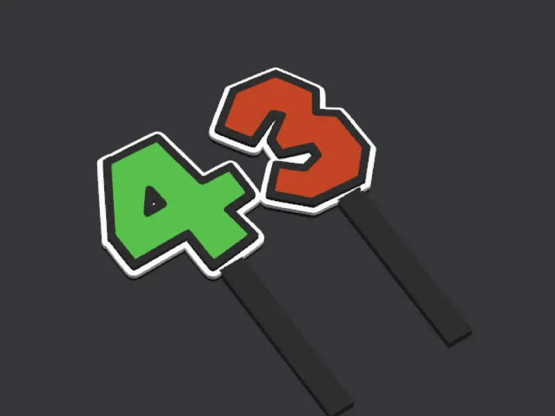 Topper "43" Super Mario Numbers