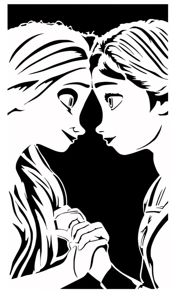  Anna und Elsa Schablone 5