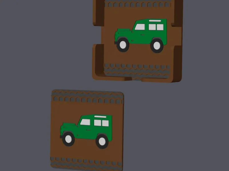 Land Rover Defender Sice View - Square Coasters with holder
