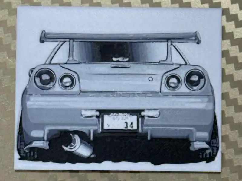 R34 Nissan Skyline Hueforge Art
