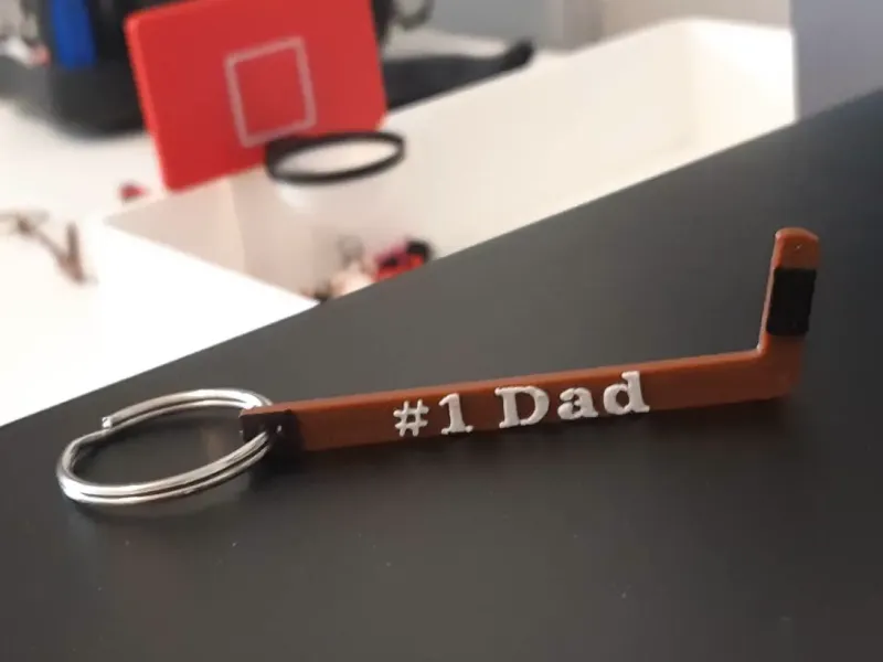 #1 Dad Hockey Keychain