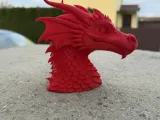 Red dragon head bust-3