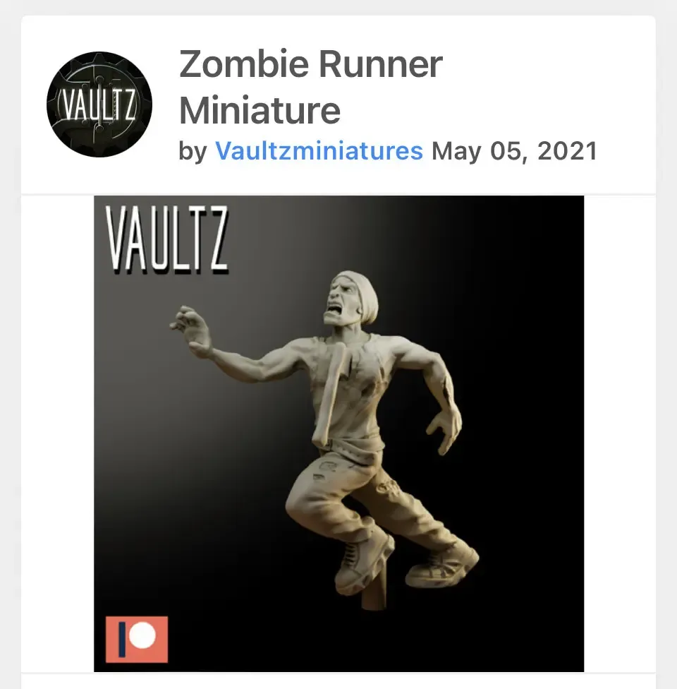 Zombie running miniature