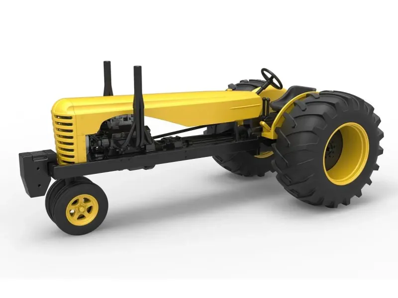 Vintage Small block Pulling tractor Version 2 Scale 1:25