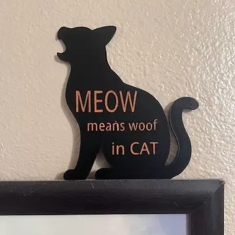 Meow is Woof in Cat Wall Art