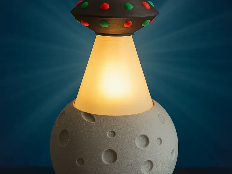 Ufo light on the moon - LED puck