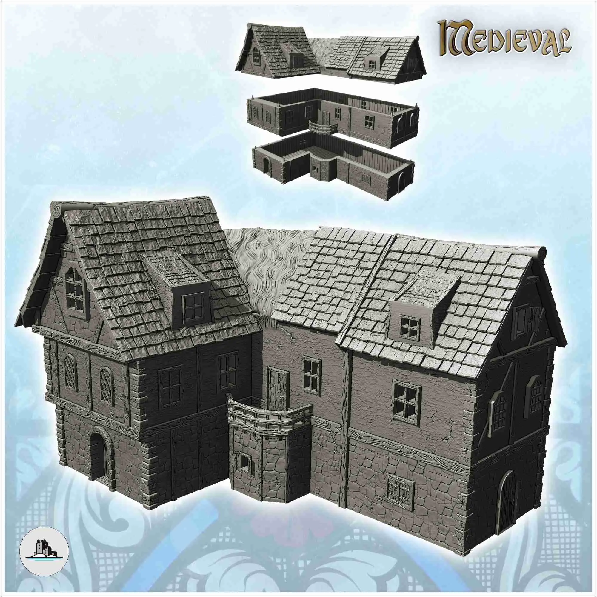 Mittelalterliches Dorf Pack Nr. 2 - Miniaturen Warhammer Terrain s