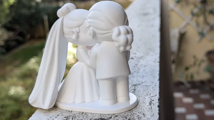 Wedding Couple Cake Topper Figurine - Art - PLA - 3D printed product - фото 2